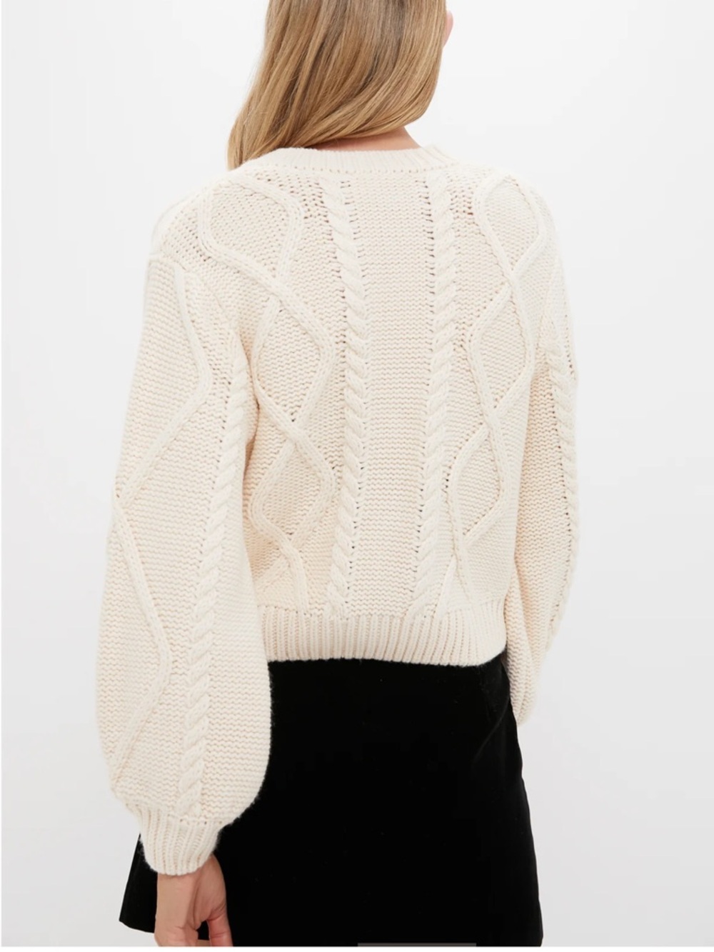 Tuckernuck Hyacinth House Cream Black Velvet Bows Bess Cardigan Sweater M - Picture 3 of 11